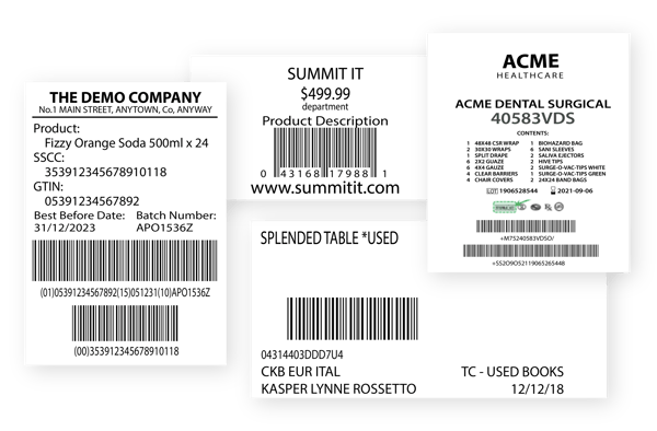 SummitIT Labels-for label printing for many different industries